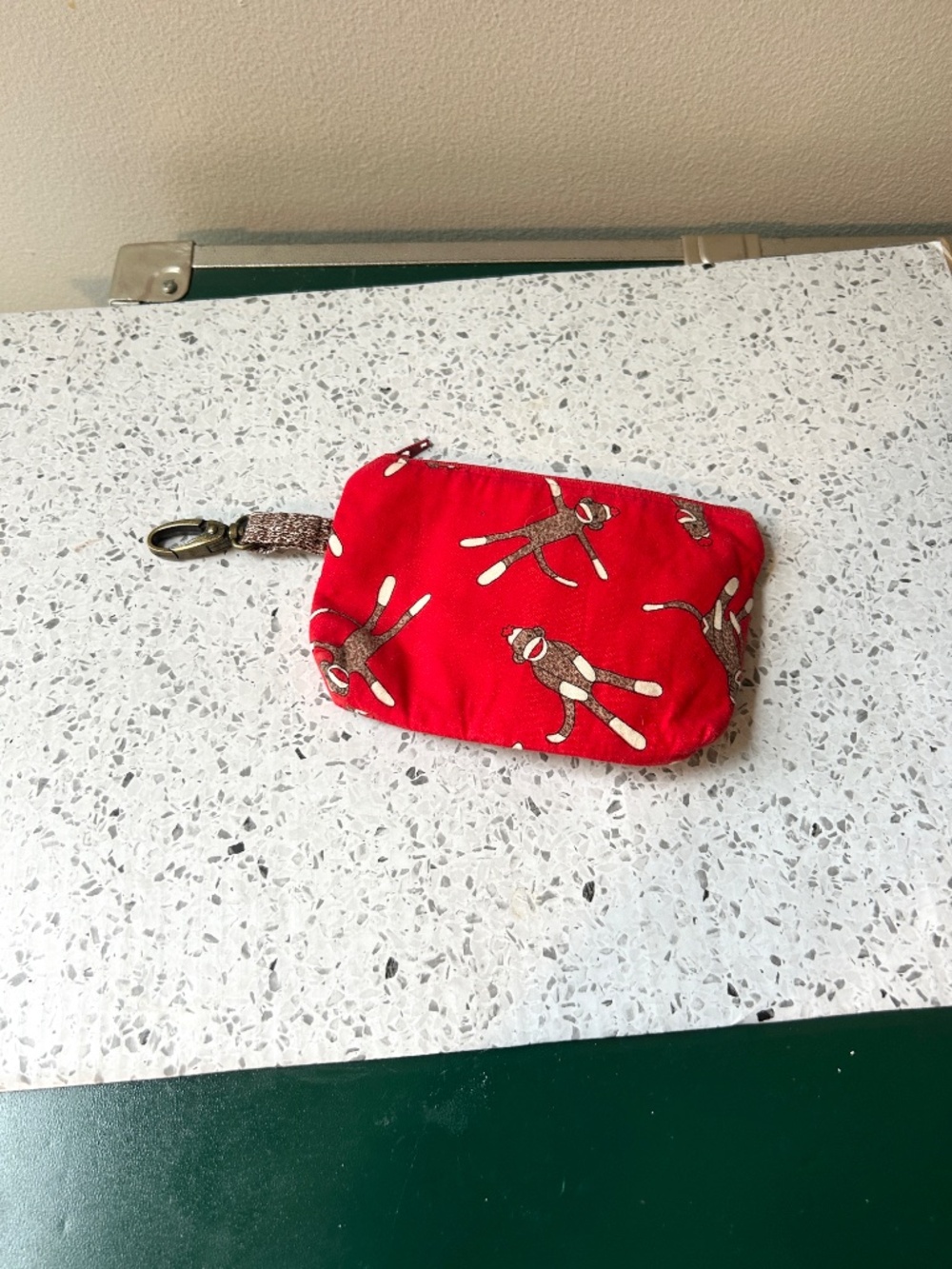 Sock Monkey Zippered Purse